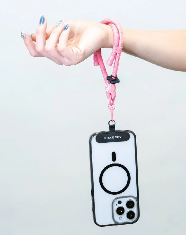 rose pink rope wrist strap